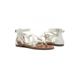 NWT SHOE LAND SL-MONACO WOMEN'S WHITE OPEN-TOE GLADIATOR ZIP BACK SANDALS 8.5